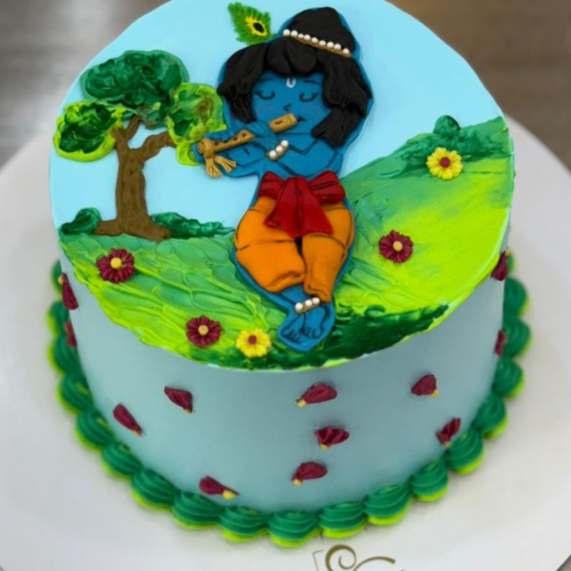 lord krishna whipped cream cake